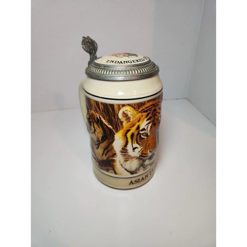 Budweiser Endangered Species Stein-Asian Tiger ~ Vintage 1989